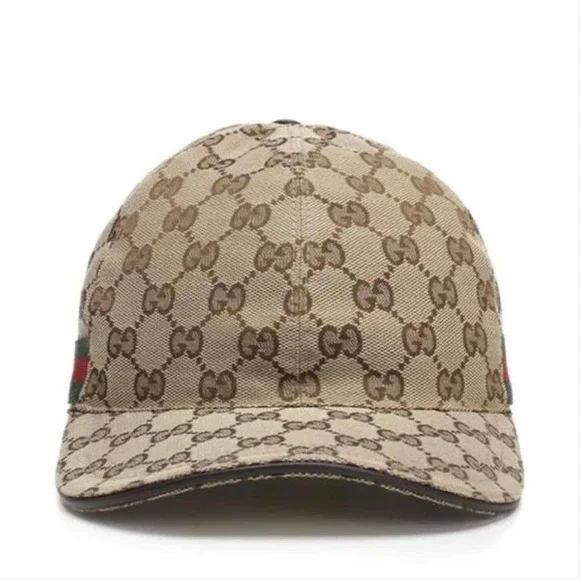 GUCCI GG logo supreme web stripe trimmed baseball hat display picture 1